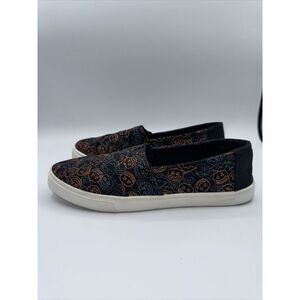 Tommy Bahama  Womens Slip On Shoes Halloween Jack O Lantern‎ Black/Orange SZ 8.5